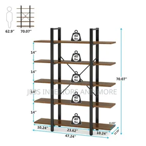 5-Tier Bookshelf, (Industrial)