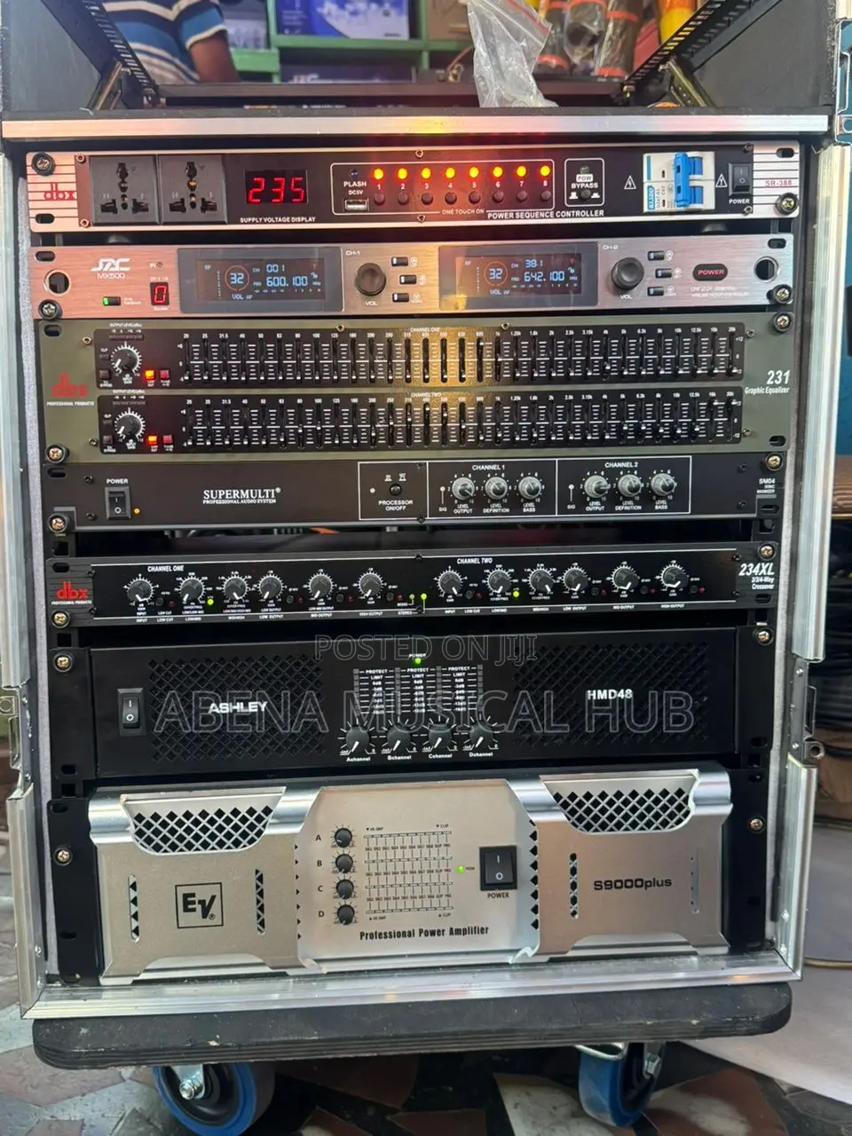 Complete Full Set of Rack With Ev Amplifier and Ashley 4 in One
