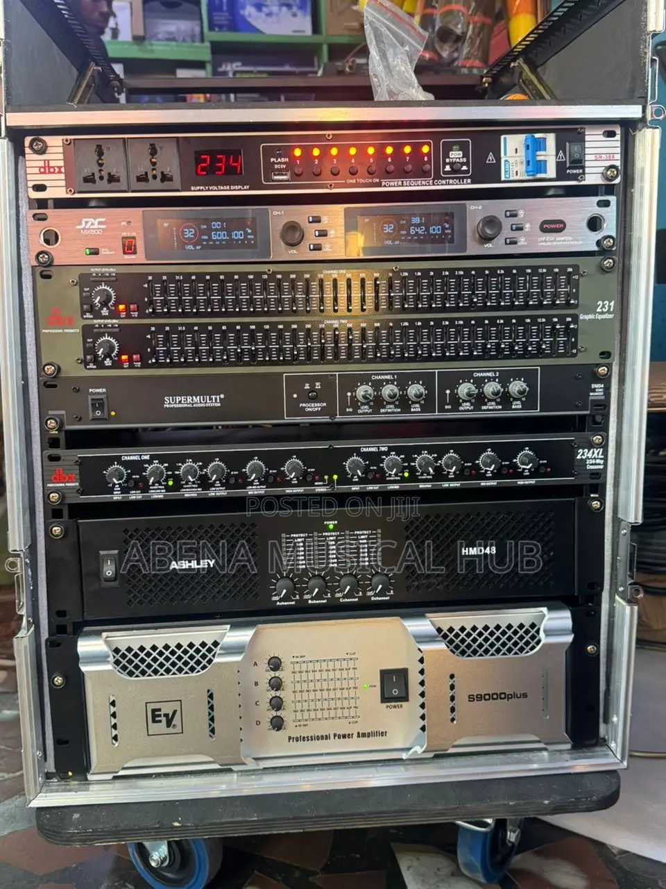 Complete Full Set of Rack With Ev Amplifier and Ashley 4 in One