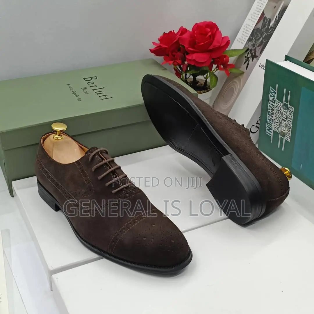 Berluti Suede Coffee Lace Up Men’S Shoe