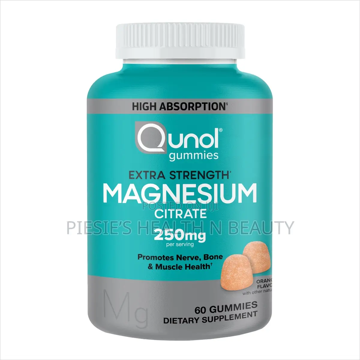 Qunol Extra Strength Magnesium Citrate, 250mg -60 Gummies