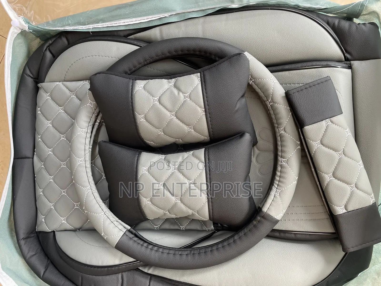 Original Leather Seat Cover With Neck Rest and Steer Cover