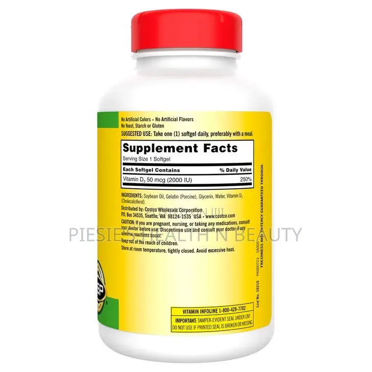 Kirkland Signature Extra Strength D3 50 McG.2000iu, 600 Softgels