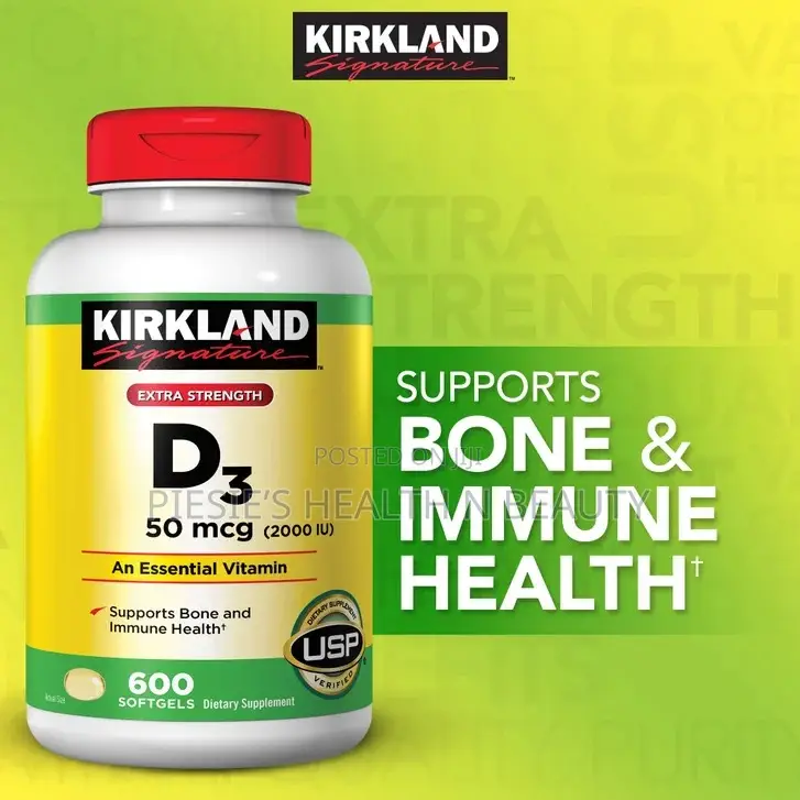 Kirkland Signature Extra Strength D3 50 McG.2000iu, 600 Softgels