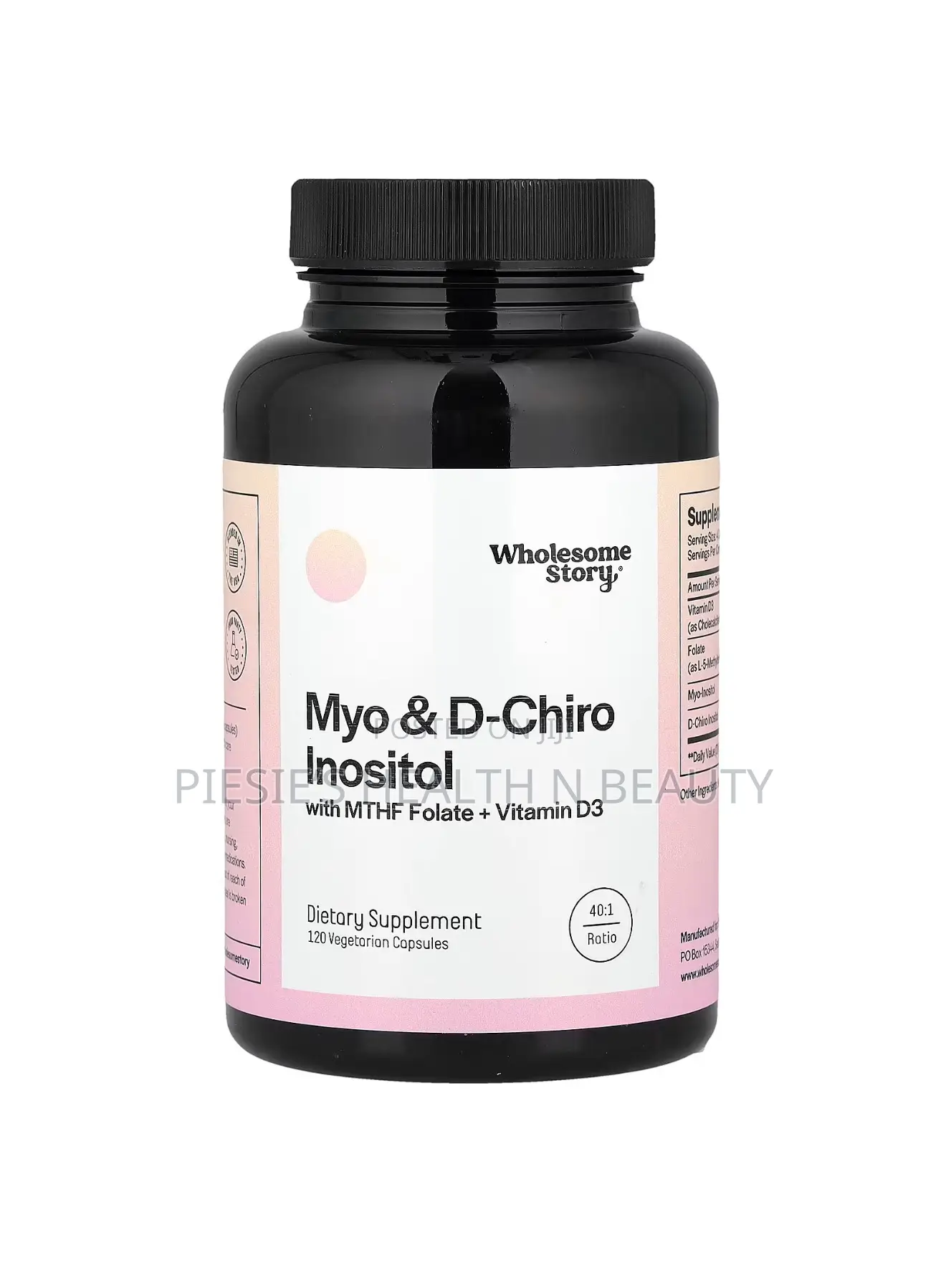 Wholesome Story Myo-Inositol D-Chiro Inositol + MTHF Folate + D3,120s