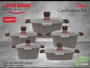 10pcs Lovesmile Cookware Set With Marble Coating