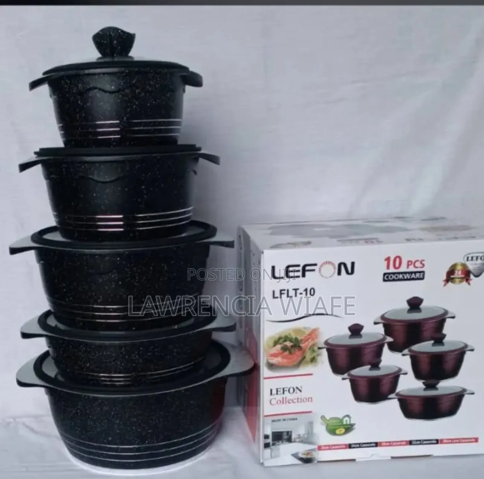 10pcs Lefon Cookware Set With Granite Coating
