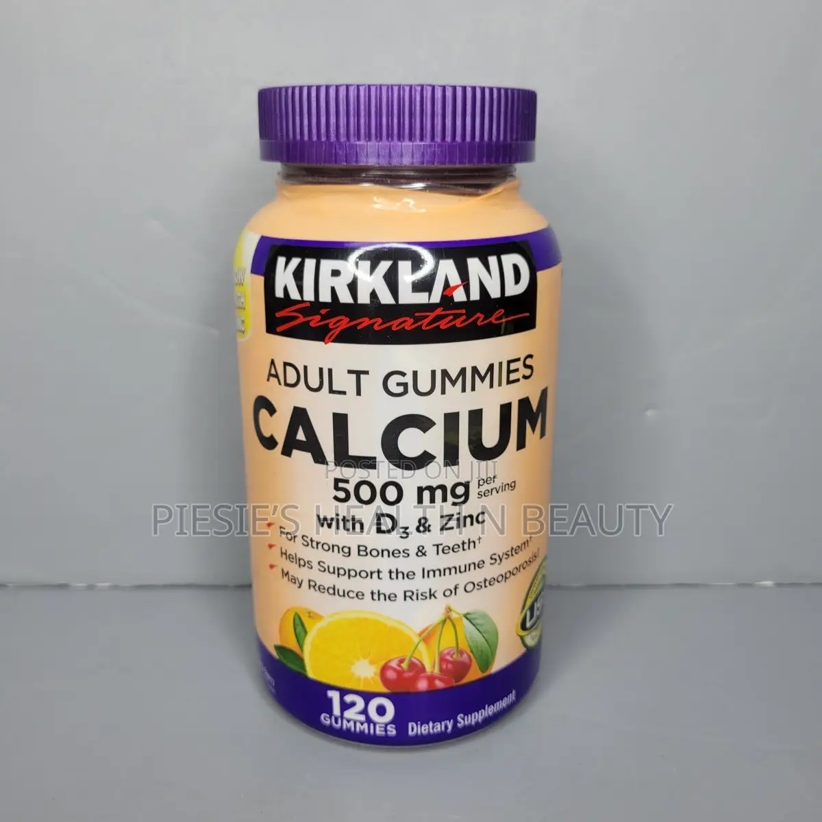 Kirkland Signature Chewable Calcium With Vitamin D3 Adult Gummies, 120