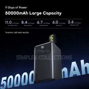Oraimo Powerjet 501 50000mah 85w Fast Power Banks for Laptops