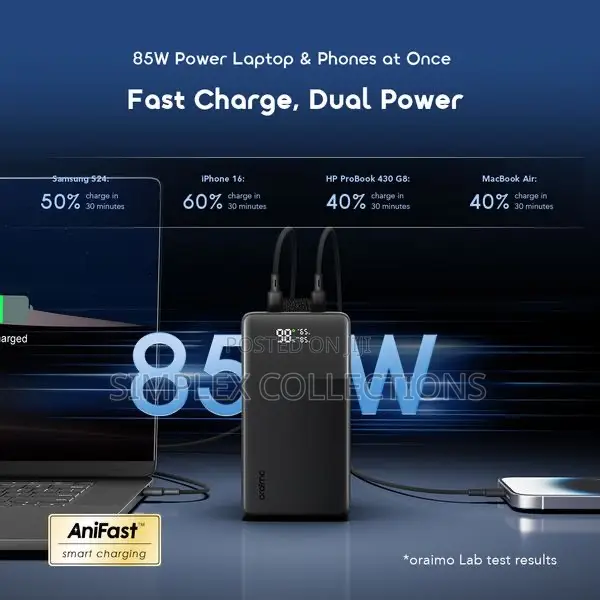 Oraimo Powerjet 501 50000mah 85w Fast Power Banks for Laptops