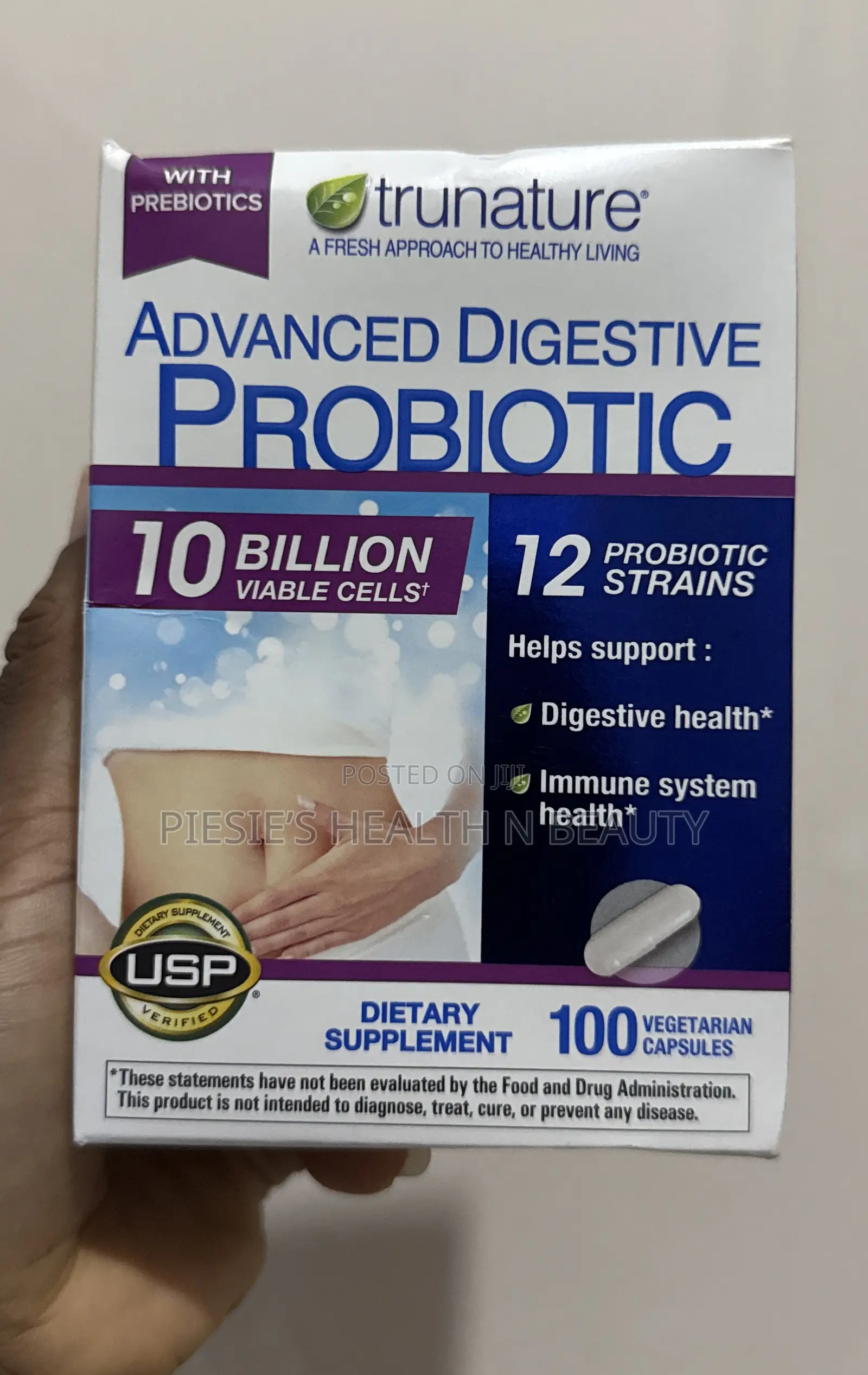 Trunature Advanced Digestive Probiotic Capsules, 10b 100 Count