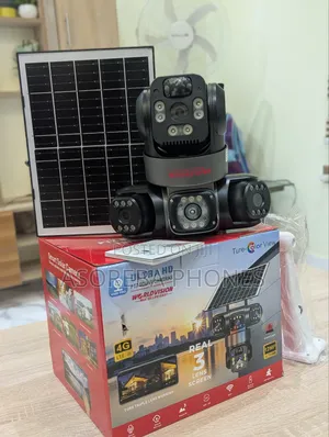 3 Lens (Triple Lens) 4g Solar Powered PTZ Outdoor CCTV Camera V380 Pro