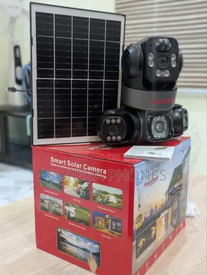 3 Lens (Triple Lens) 4g Solar Powered PTZ Outdoor CCTV Camera V380 Pro