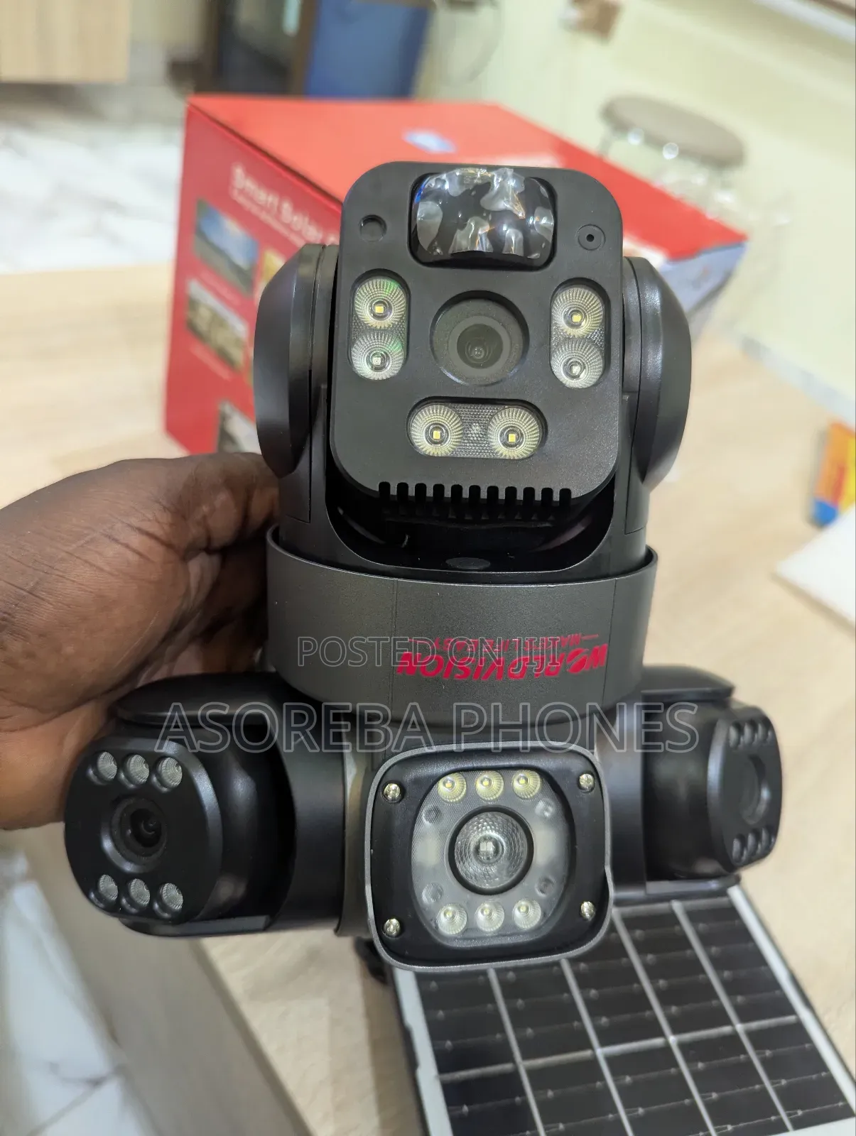 3 Lens (Triple Lens) 4g Solar Powered PTZ Outdoor CCTV Camera V380 Pro