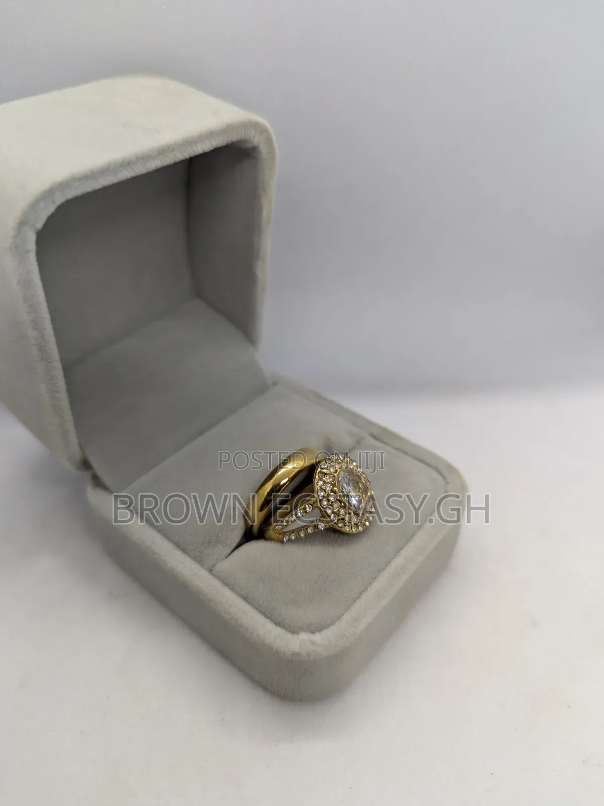 Big Stone 2 Piece Wedding Rings (Swipe for More)