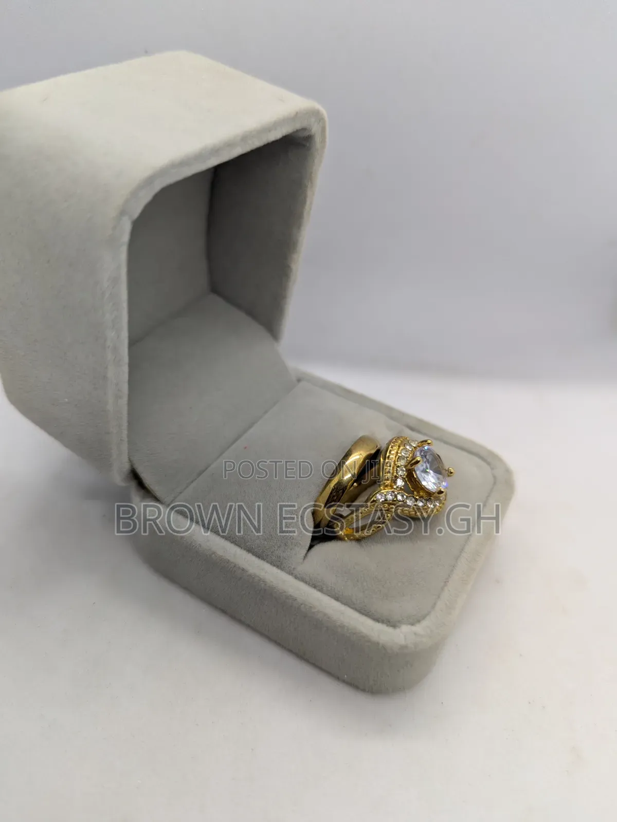 Big Stone 2 Piece Wedding Rings (Swipe for More)