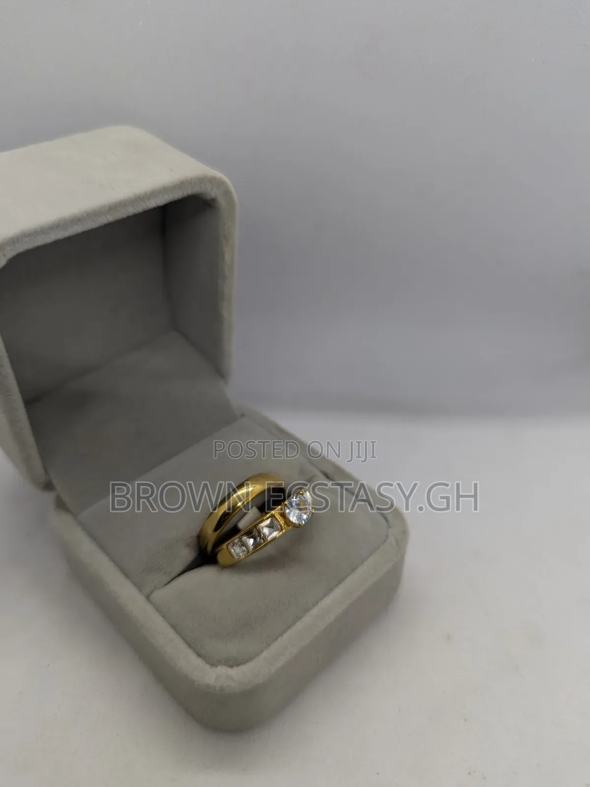Small Stones Two Piece Engagement Rings