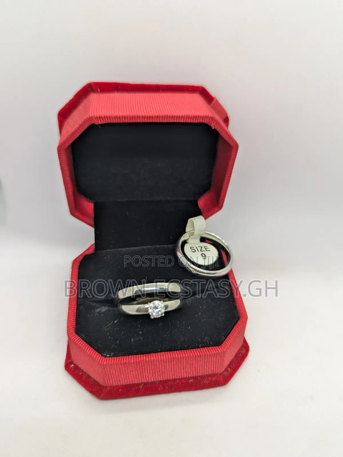 3 Set Wedding and Engagement Rings (Italian Steel)