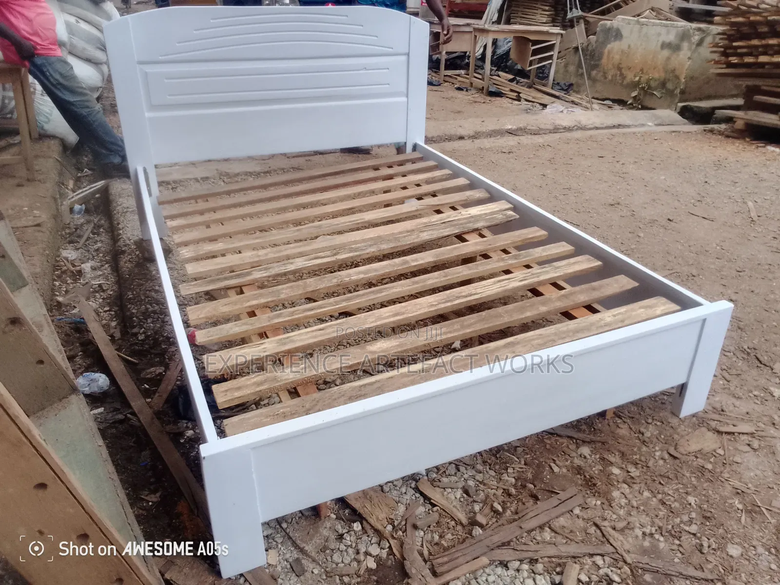 White Double Bed
