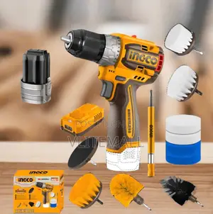 Lithium-Ion Cordless Drill + 2 Pieces 20v Batteries + 11pcs Cleaning