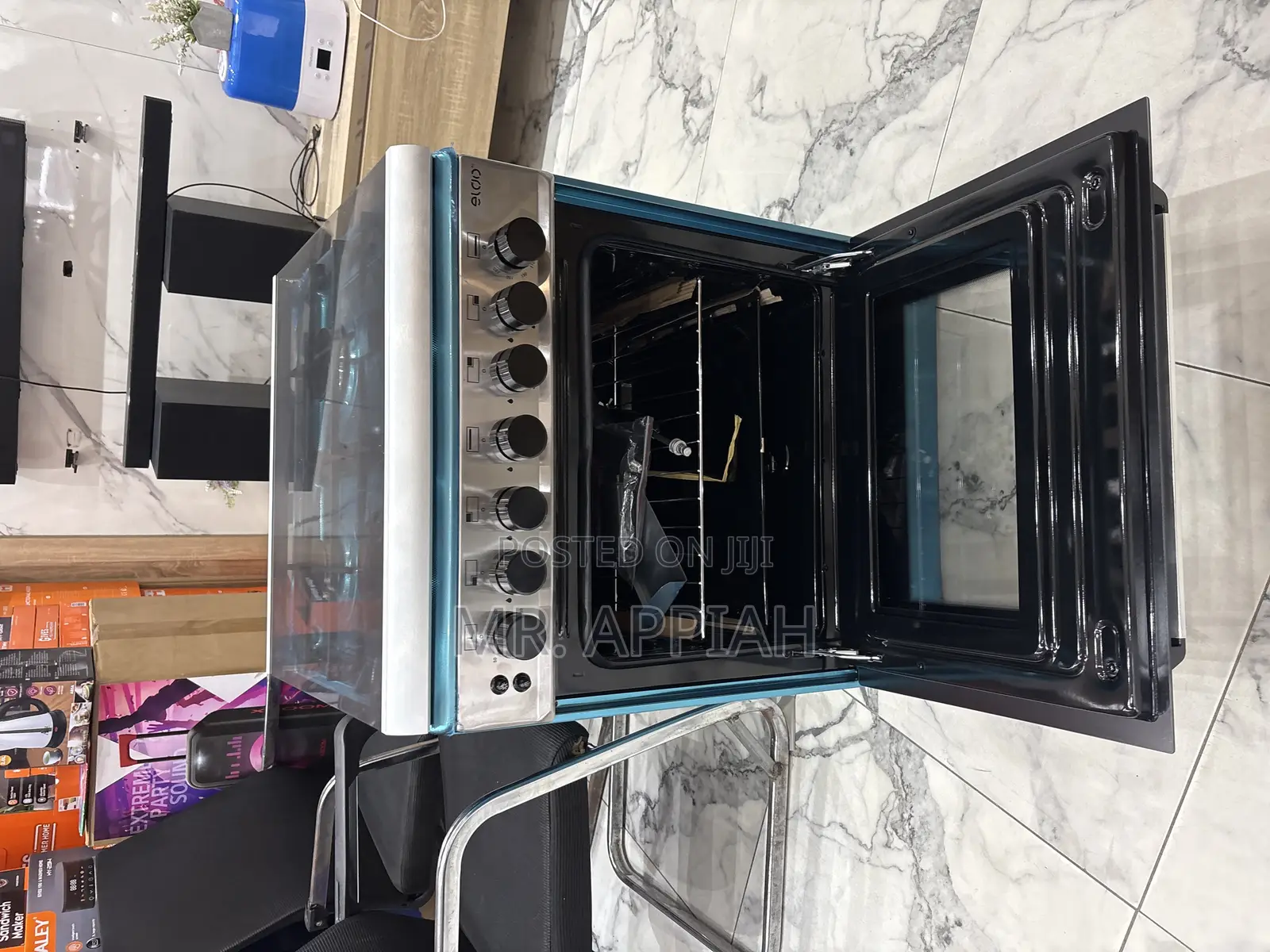 Choose Eldo Gas Cooker 4 Burner 60x60cm Silver Oven Grill Rotisserie