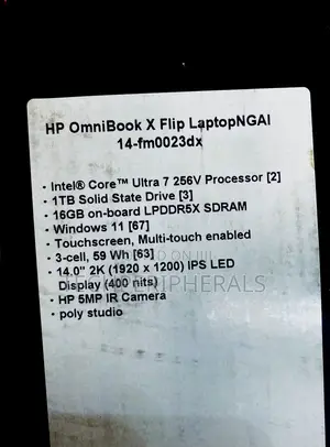 New Laptop HP OmniBook X Flip 14" 16GB Intel Core Ultra 7 SSD 1T