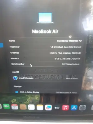 Laptop Apple MacBook Air 2020 8GB Intel Core I3 SSD 256GB