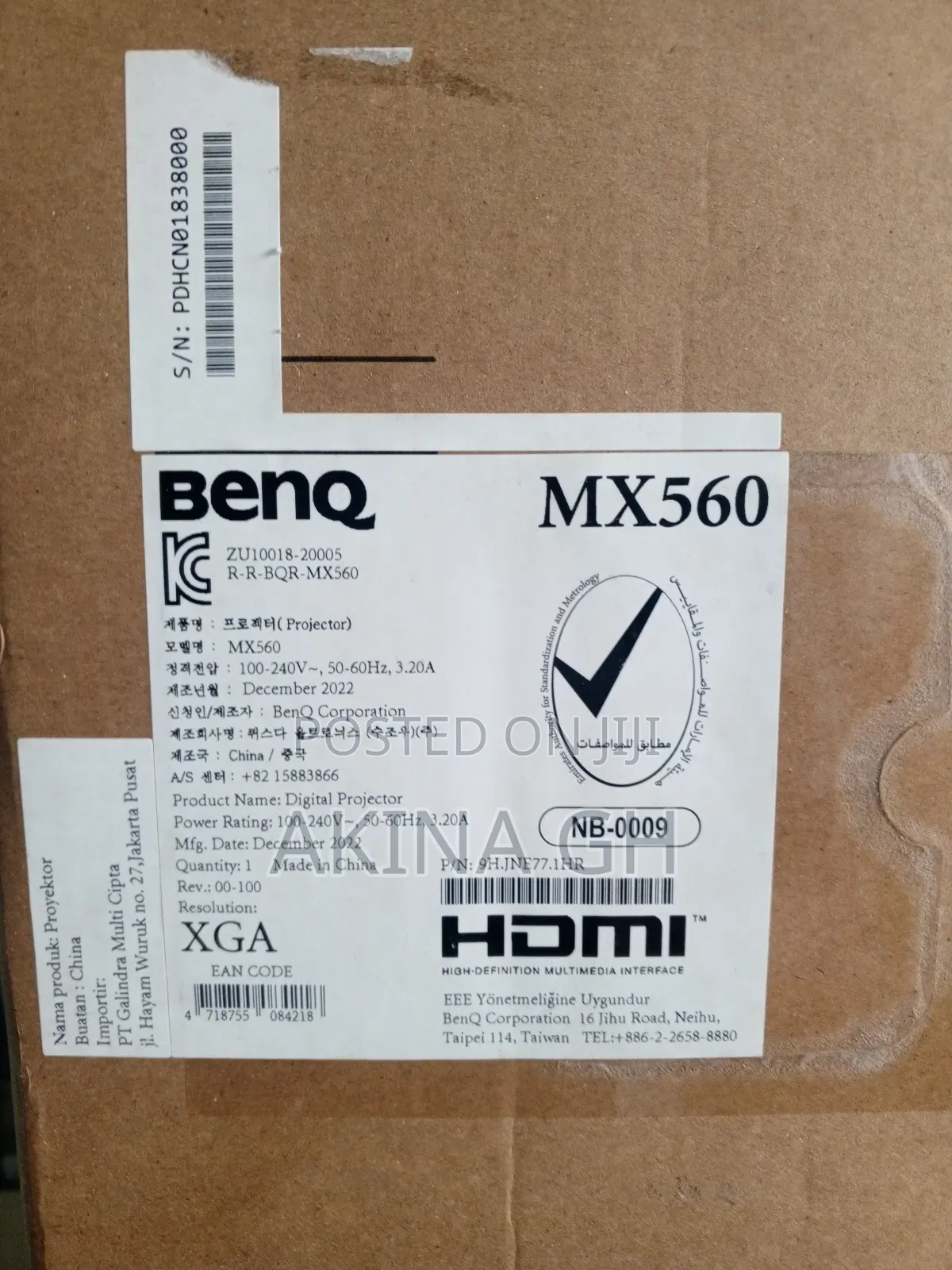 Benq Mx560 Xga DLP Projector High Brightness 4000 Ansi Lumens