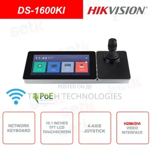Hikvision Ds-1600ki Network Keyboard Poe Joystick 10.Inch Touchscreen