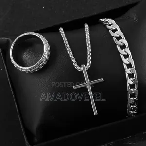 3pcs Stainless Steel Necklace Bracelet