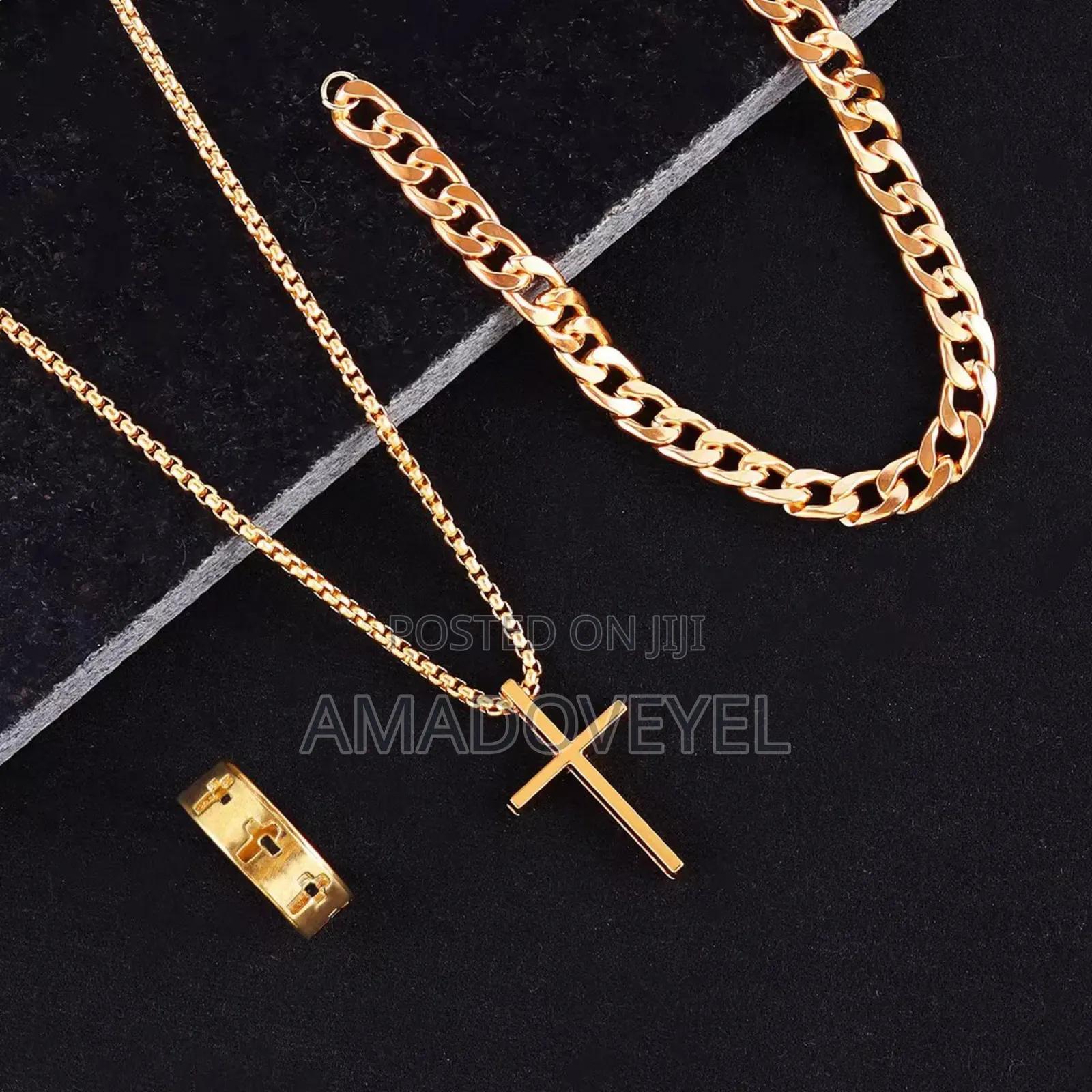 3pcs Stainless Steel Necklace Bracelet