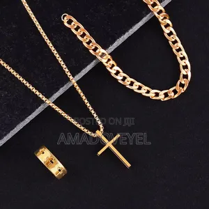 3pcs Stainless Steel Necklace Bracelet
