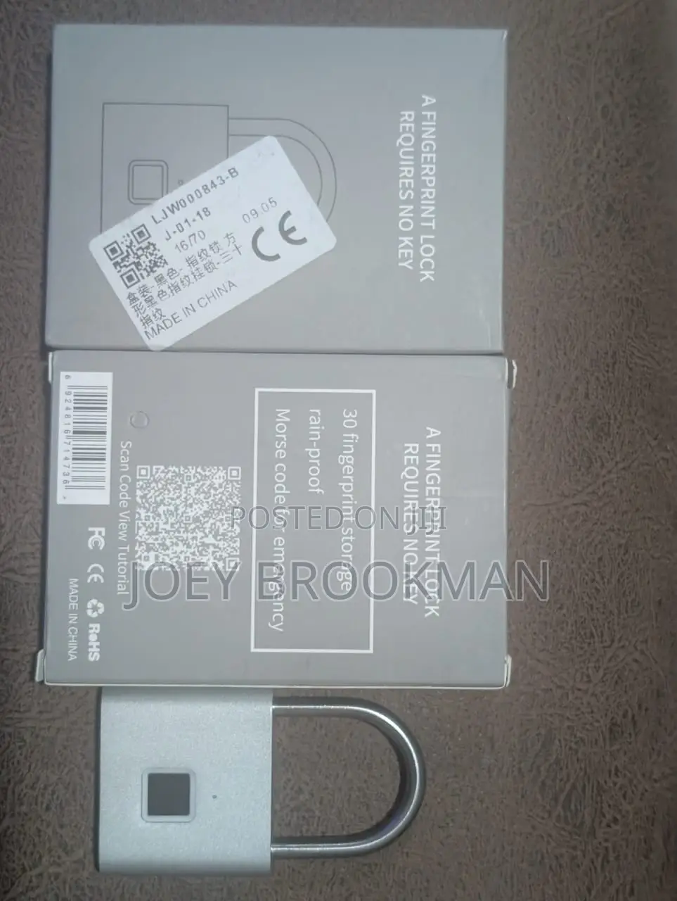 Keyless Usb Rechargeable Fingerprint Lock Smart Home Padlock