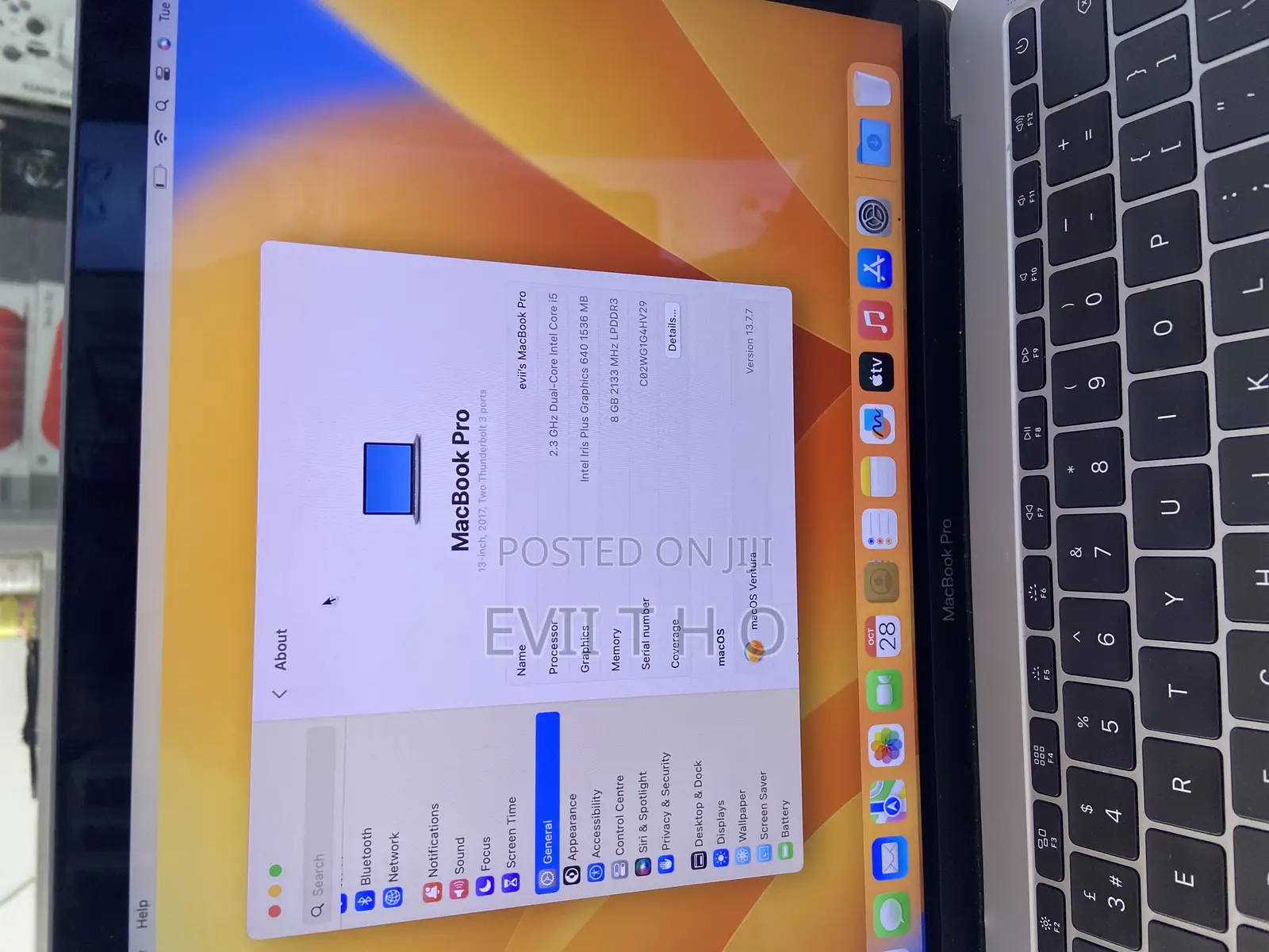 Laptop Apple MacBook Pro 2017 8GB Intel Core i5 SSD 250GB