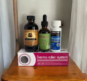 Castor Oil, Mielle Rosemary, Kirkland and Derma Roller Hair Care Set