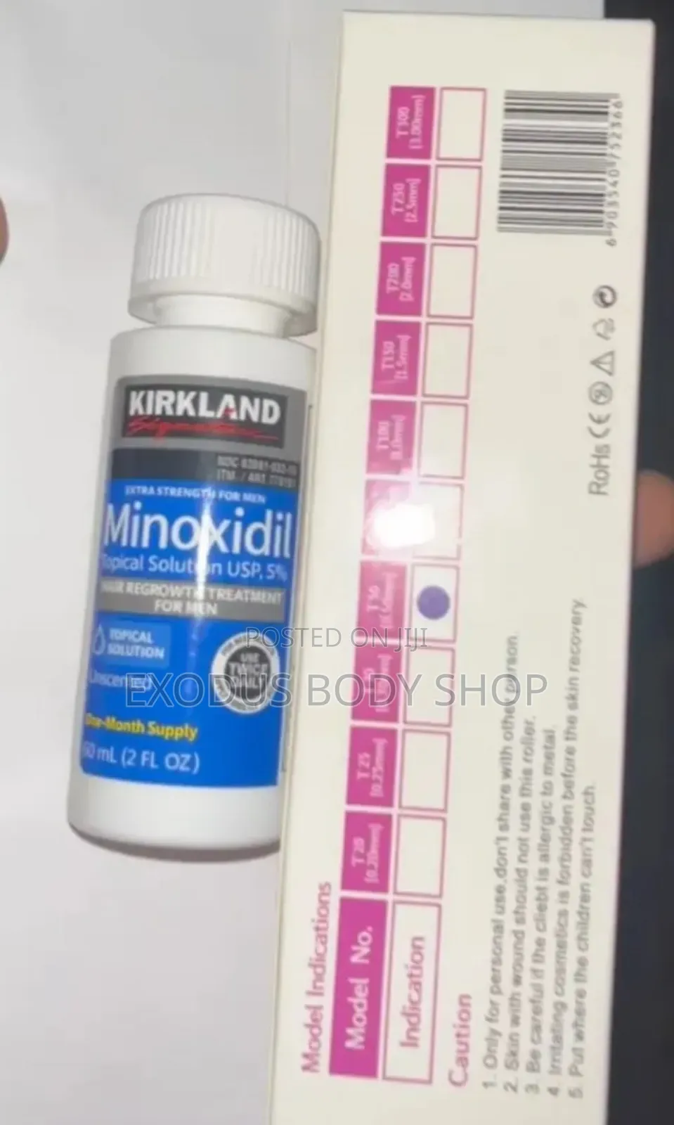 Kirkland Hair Growth Oil for Baldness Treatment Derma Roller Combo