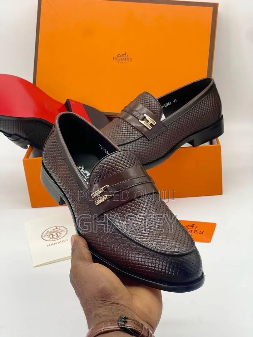 Hermès Paris Woven Loafer – Signature Red-Sole Opulence Brown