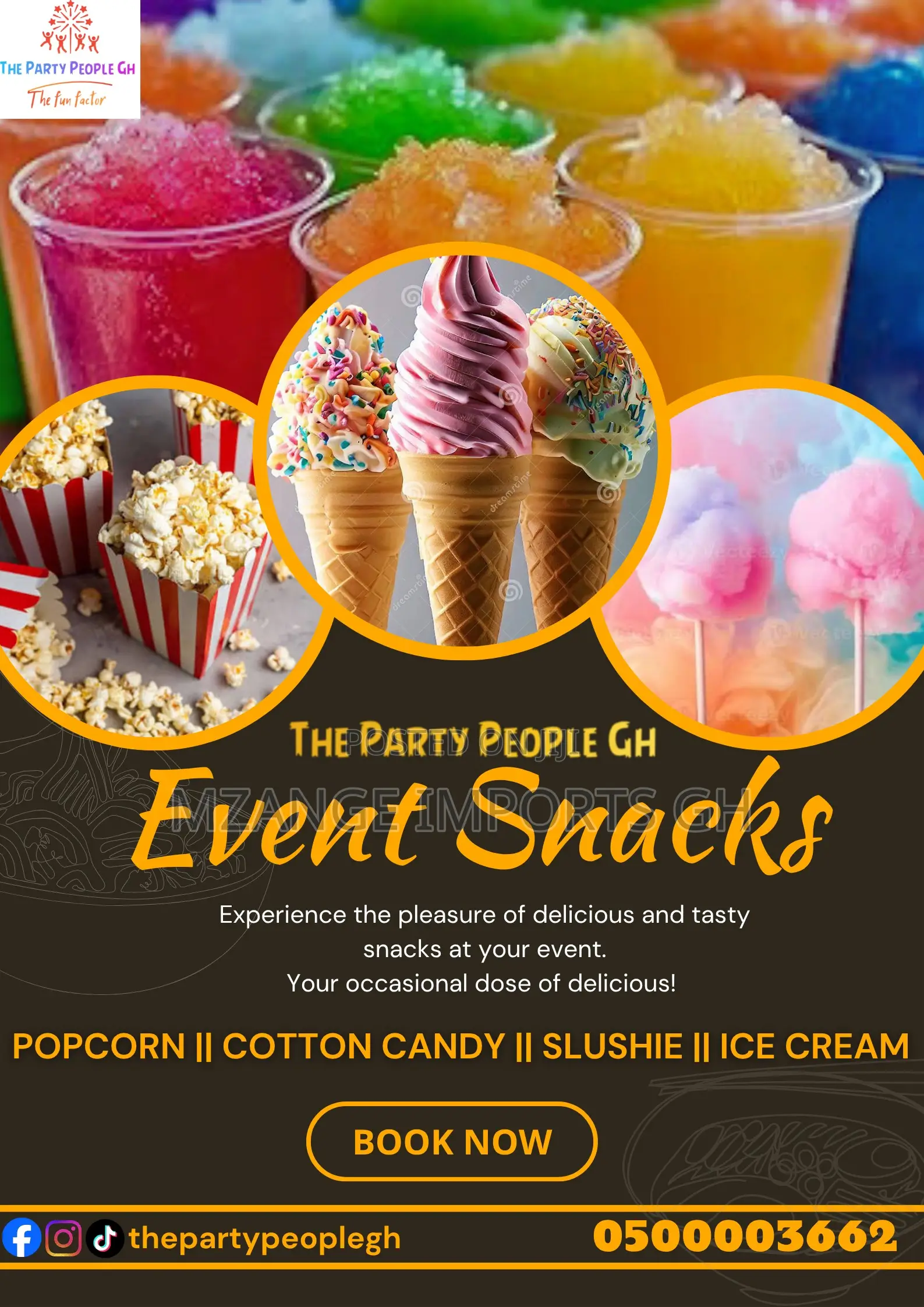 Event Snacks - Popcorn/Cotton Candy/ Ice Cream / Slushie