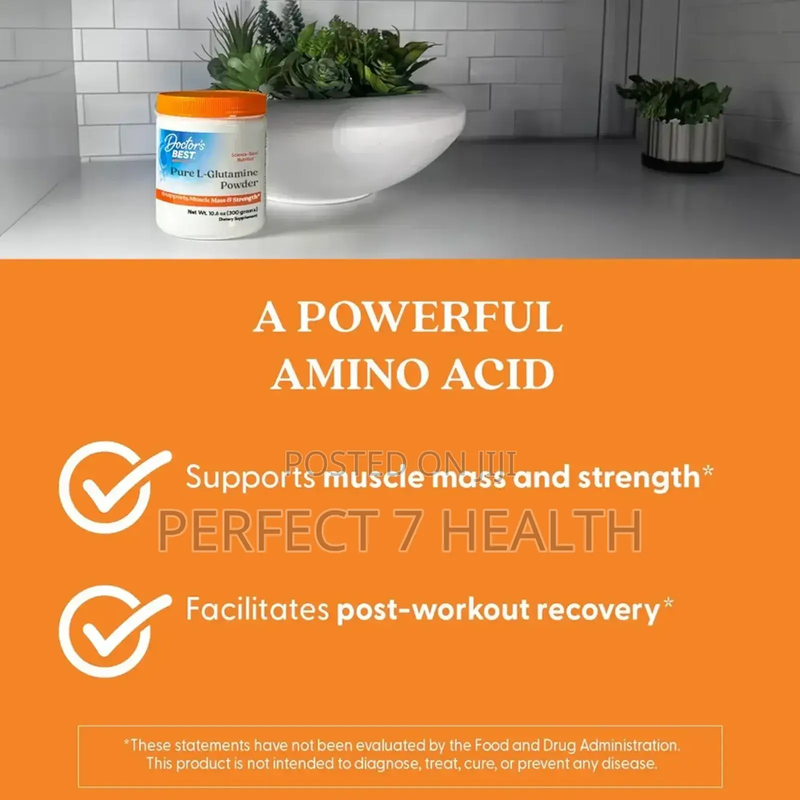 L-Glutamine Powder, (300 G) for Healthy Intestinal Gut Lining