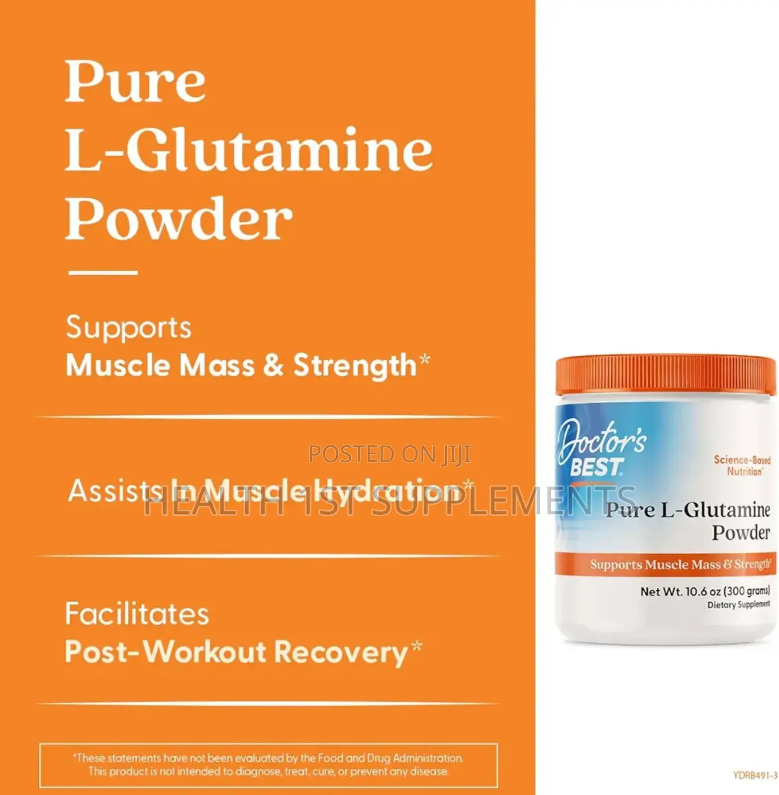 Pure L-glutamine Powder, (300 G) For Stomach Ulcers And Gastritis