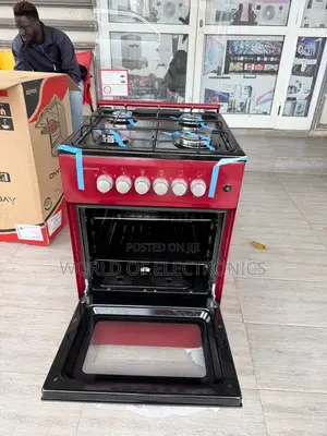 Easy to Use 50x50 Volcano(Red). 4 Gas Burner With Glass Lid