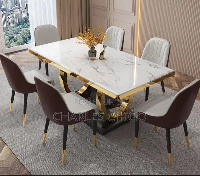 Marble Dining Set With 6 Chairs