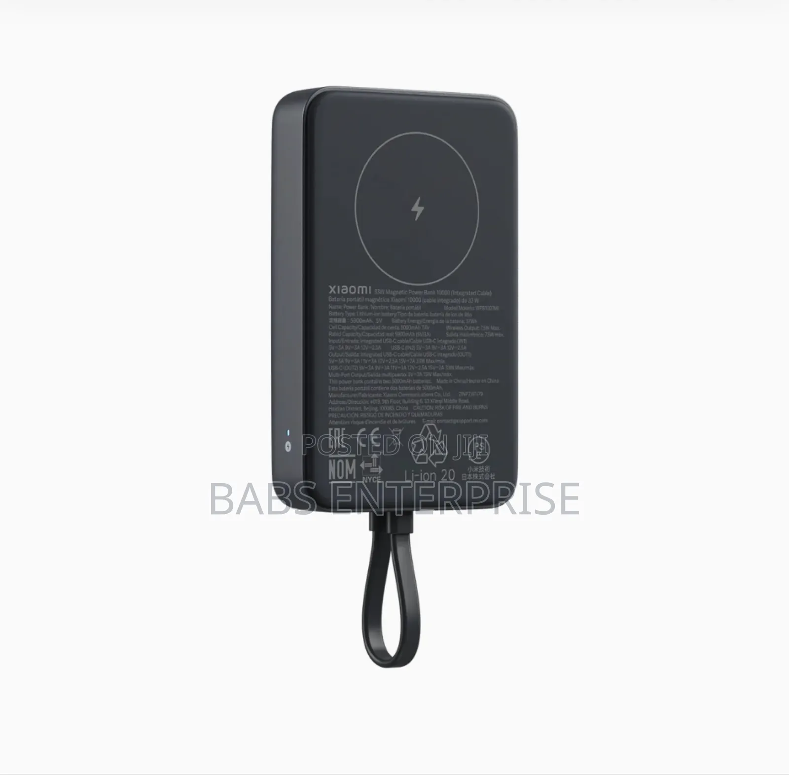 Xiaomi 33w Magnetic Powerbank 10000 (W/Cable)Gray