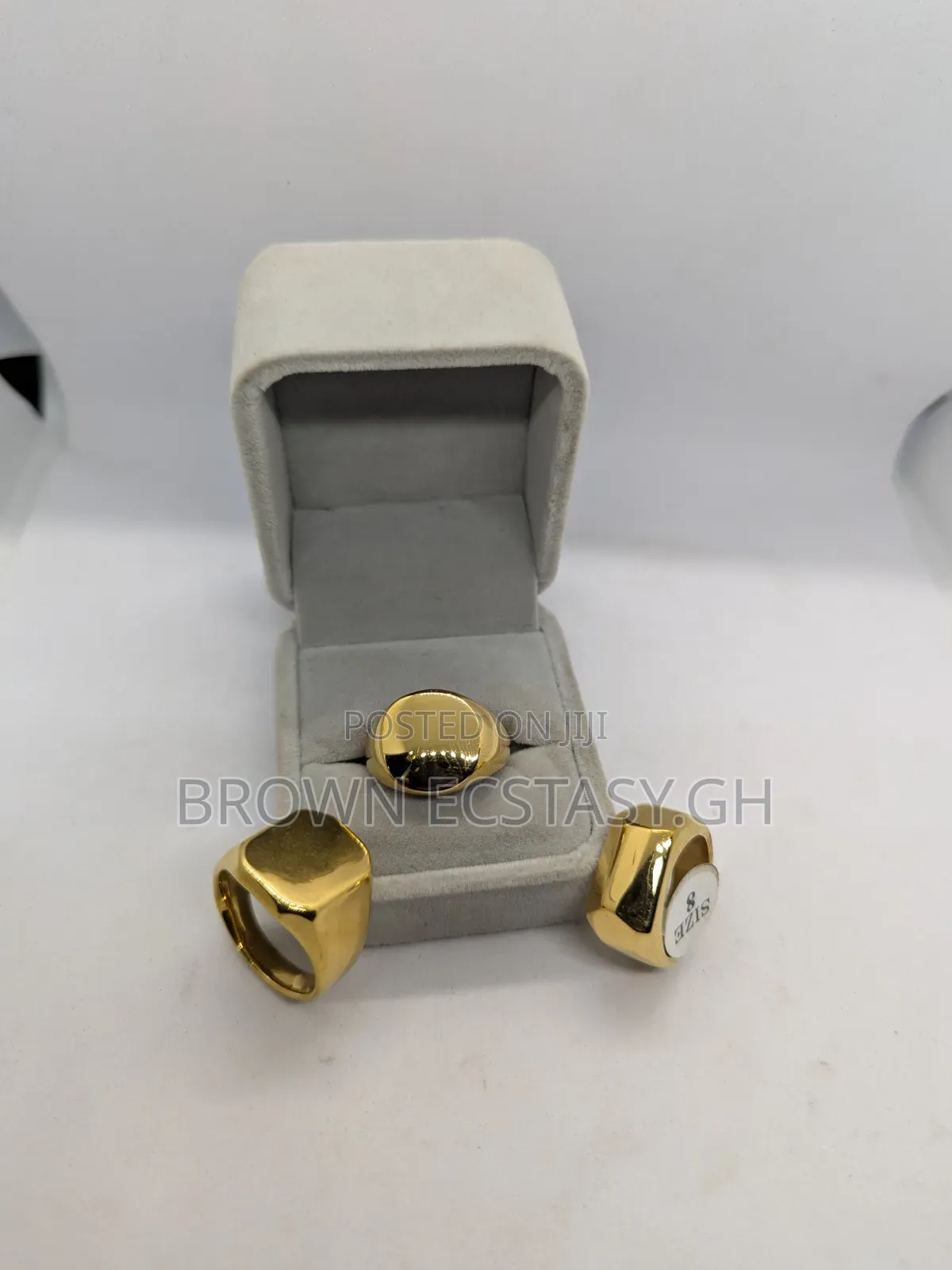 Glossy Plain Signet Rings