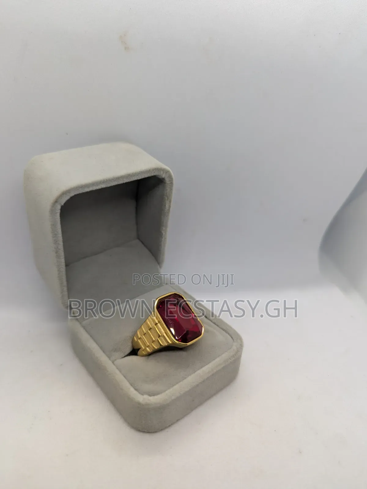 Red Stone Gold Plated Rings (Swipe for More Designs)