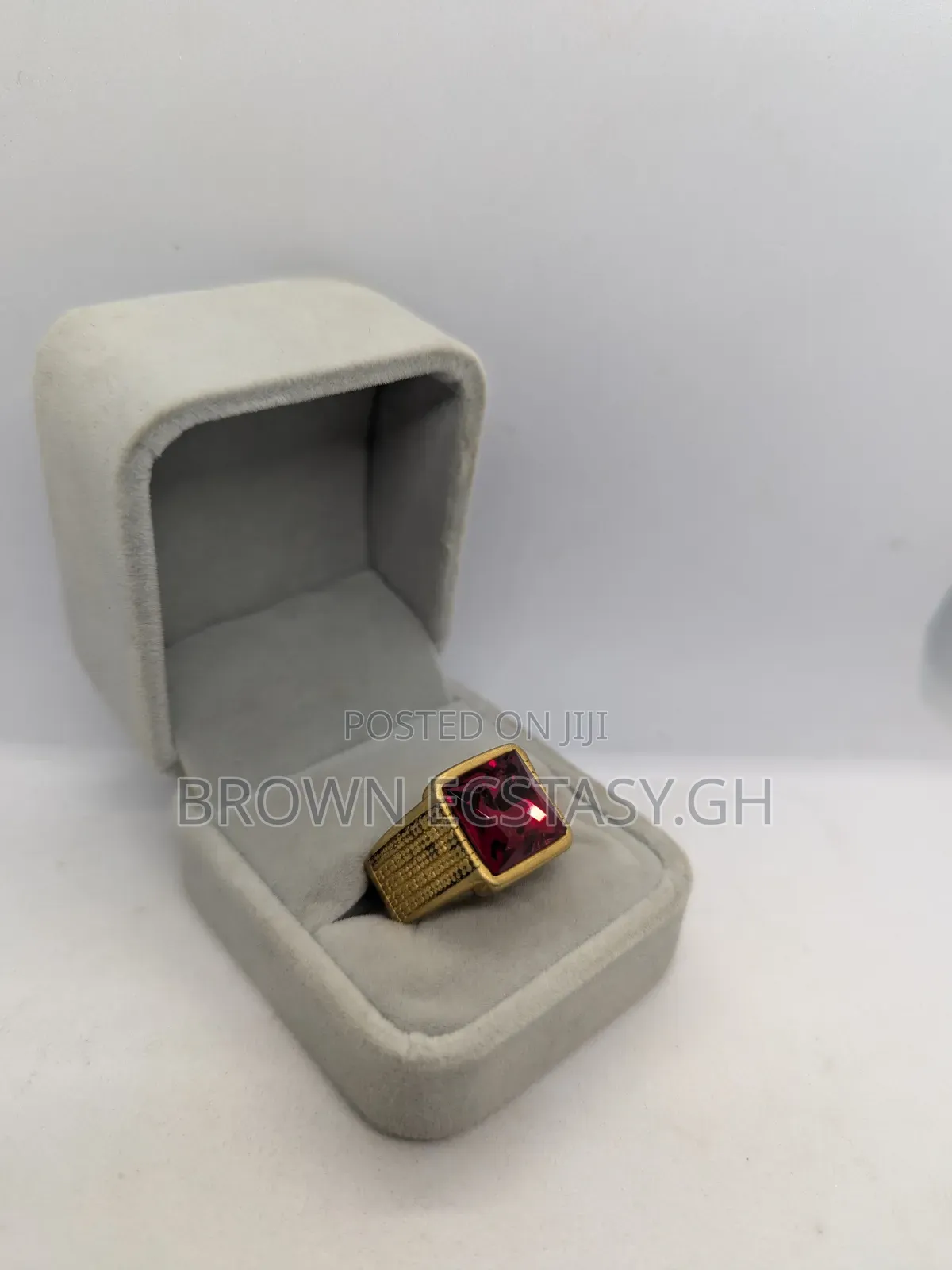 Red Stone Gold Plated Rings (Swipe for More Designs)