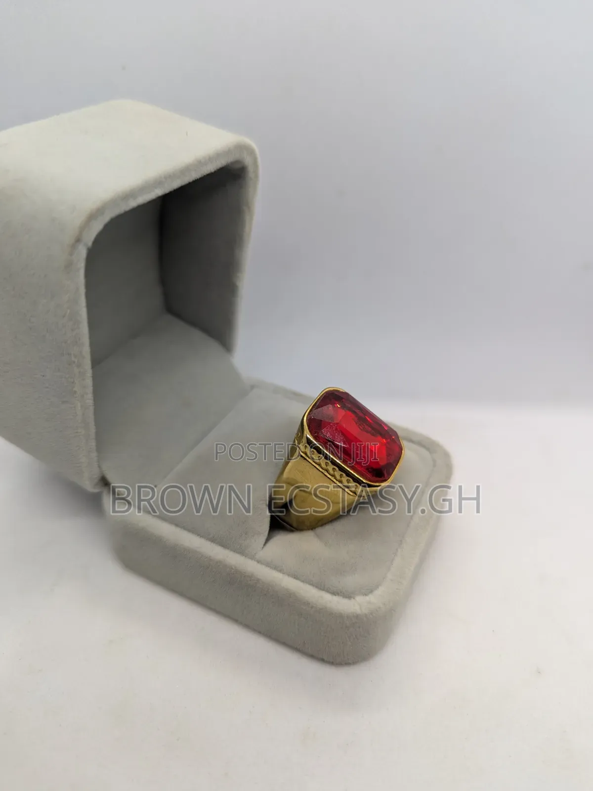 Red Stone Gold Plated Rings (Swipe for More Designs)