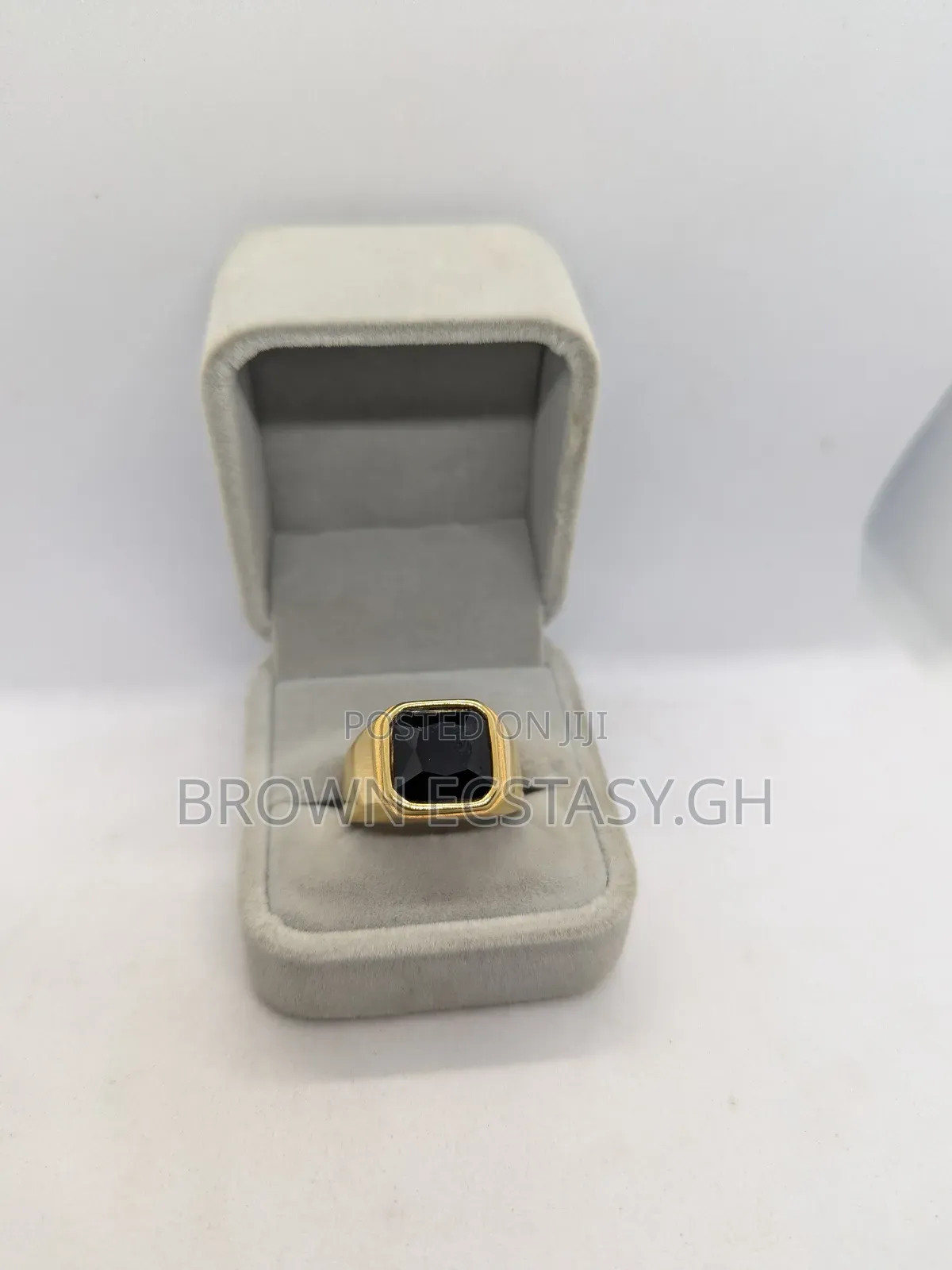 Square Black Stone Rings (Swipe for More)