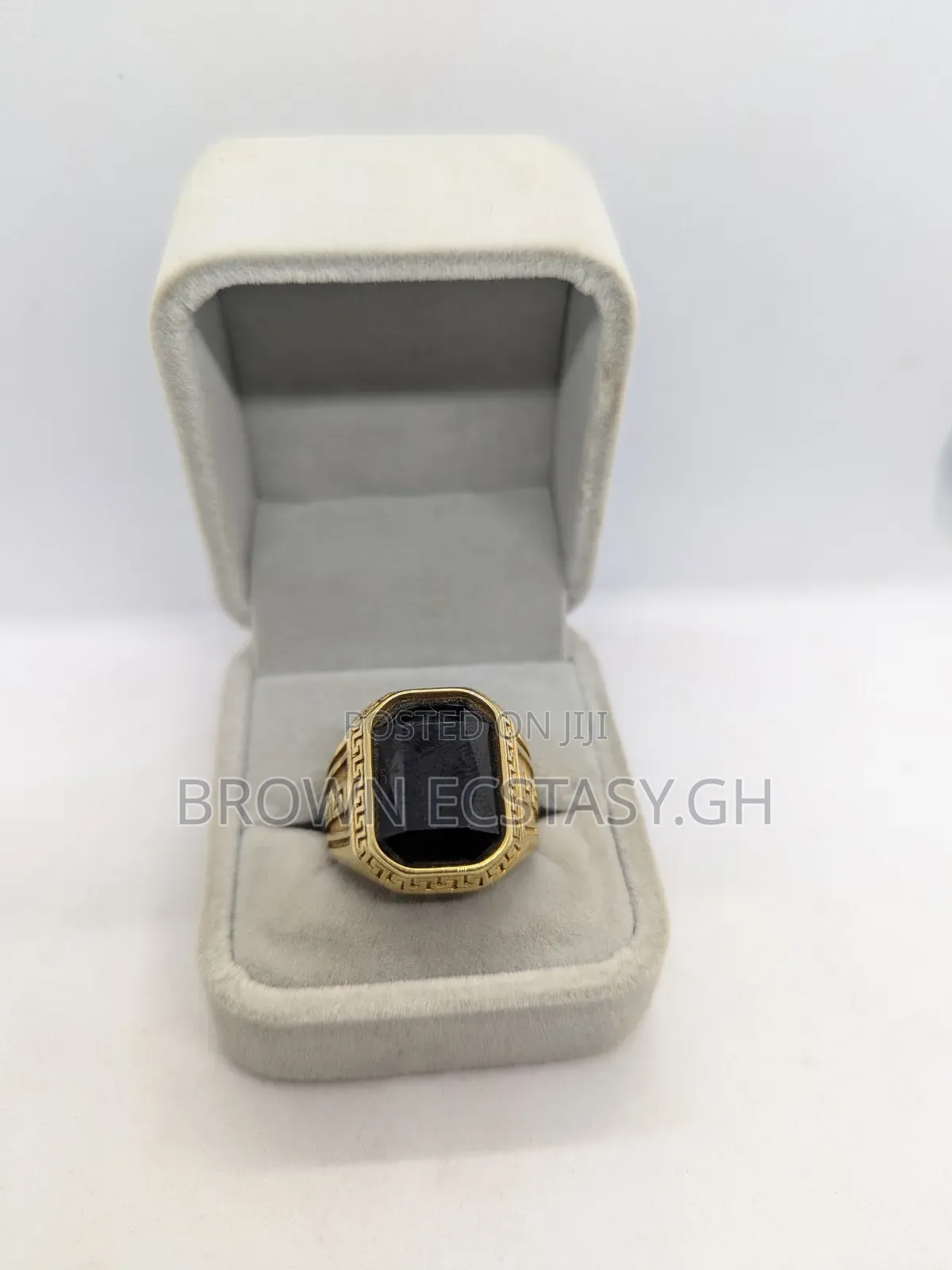 Square Black Stone Rings (Swipe for More)