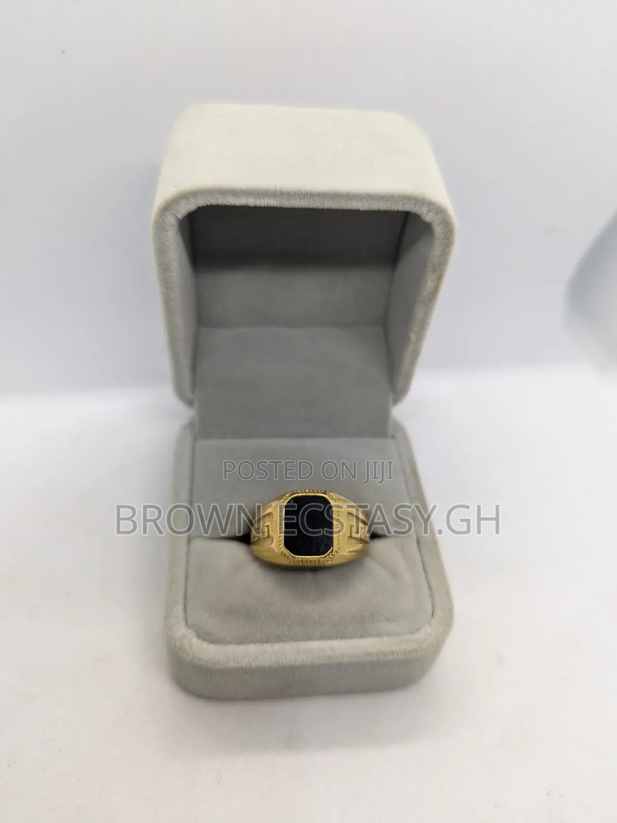 Square Black Stone Rings (Swipe for More)